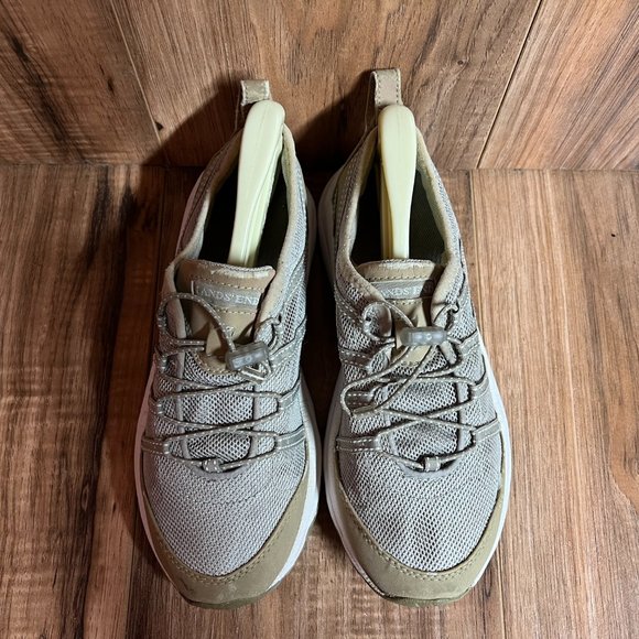 Land's End Womens Water Shoes Tan Brown White Mesh Bungee Athletic 1374 Size 6 B - Picture 5 of 8
